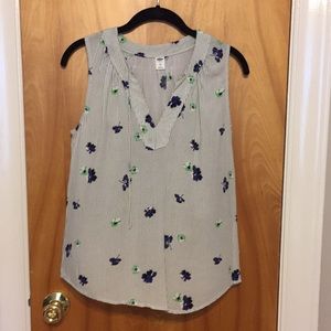 Stripe and Floral Tank Top